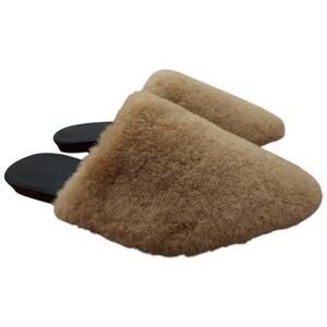 Jenni Kayne Shearling Mule Shoes Flats In Natural Size 37
